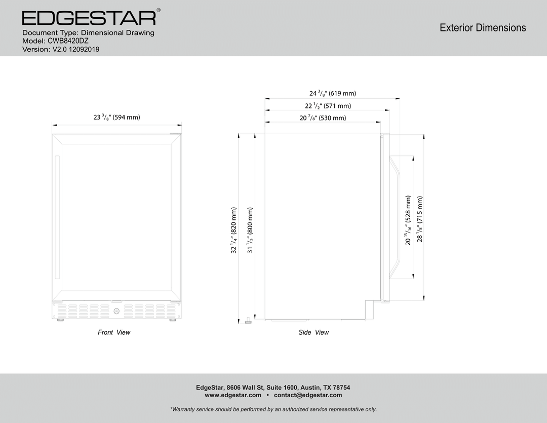 EdgeStar 24 Inch Built-In Wine and Beverage Cooler DISPLAY MODEL CWB8420DZ