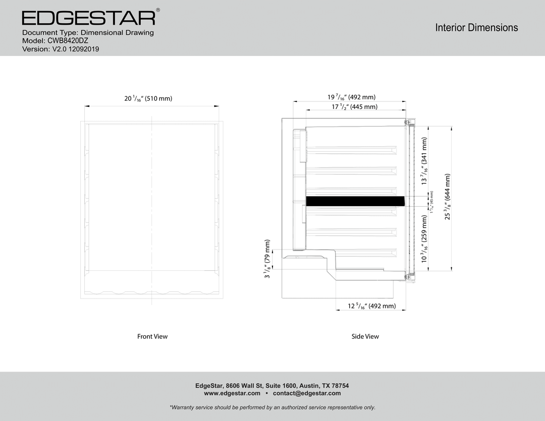 EdgeStar 24 Inch Built-In Wine and Beverage Cooler DISPLAY MODEL CWB8420DZ