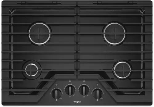 Whirlpool WCG55US0HB DISPLAY MODEL 30 Inch Gas Cooktop with 4 Sealed Burners BLACK STAINLESS