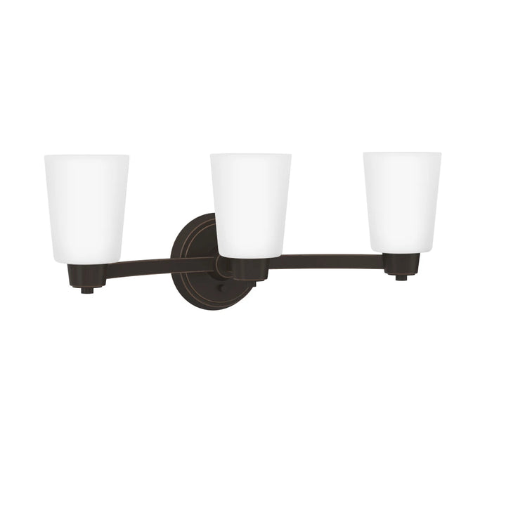 Signature Hardware Windsor Gate 3 Light 22" Wide Bathroom Vanity Light with Frosted Glass Shades 427905 BLACK DISPLAY MODEL