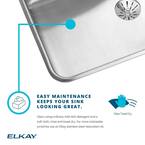 Elkay LGR43223 Lustertone Classic 43" Stainless Steel Kitchen Sink