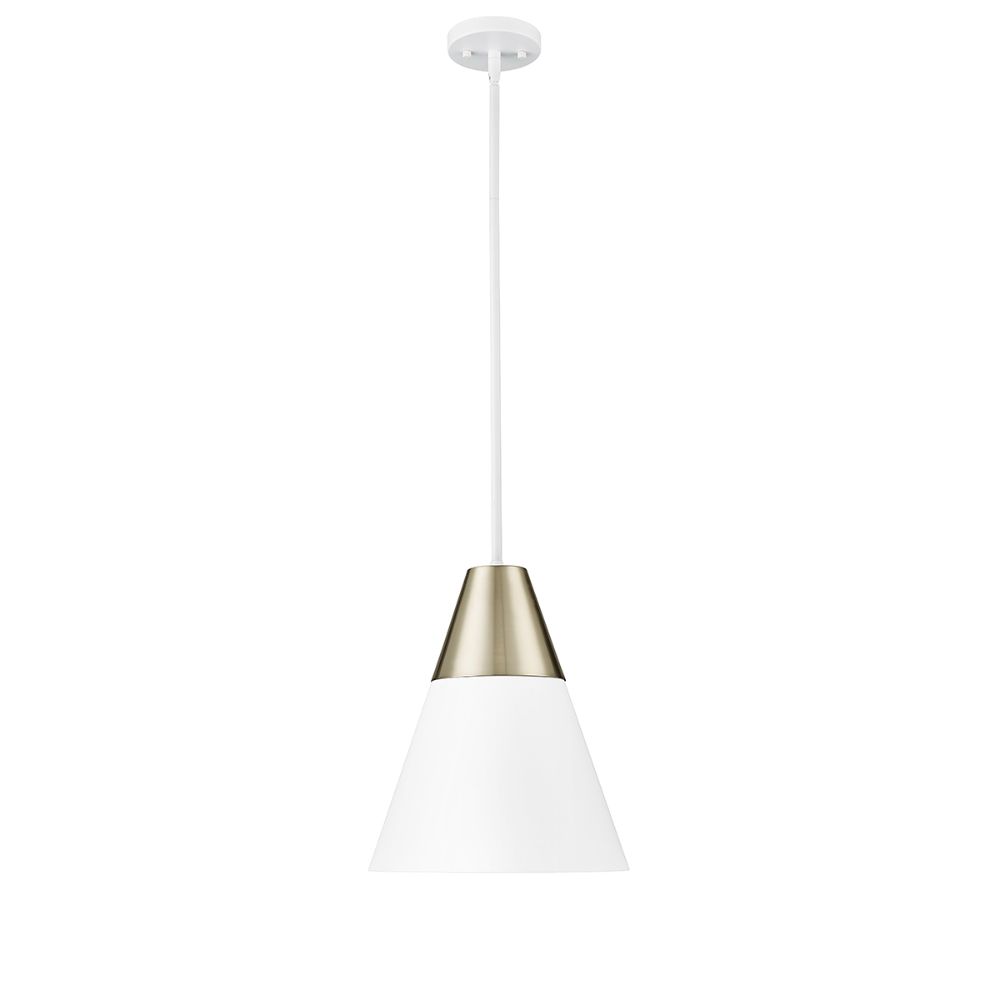 Millennium Lighting 9241-MW/MG Annos Pendant light in Matte White Modern Gold