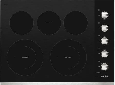 Whirlpool WCE77US0HS DISPLAY MODEL 30 Inch Electric Cooktop with 5 Element Burners STAINLESS DISPLAY MODEL