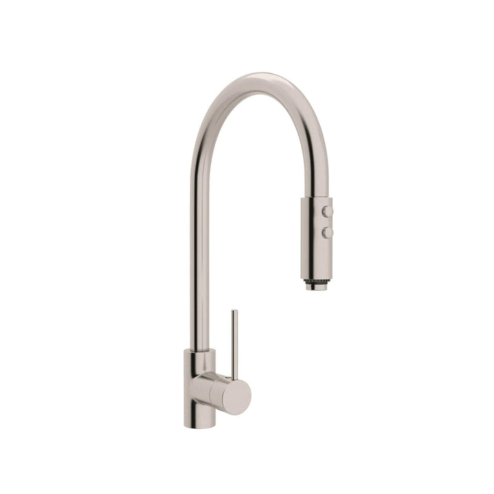 ROHL Pirellone RLS57LSTN2 HAS SCRATCHES Side Lever Pulldown High Spout Kitchen Faucet SATIN NICKEL